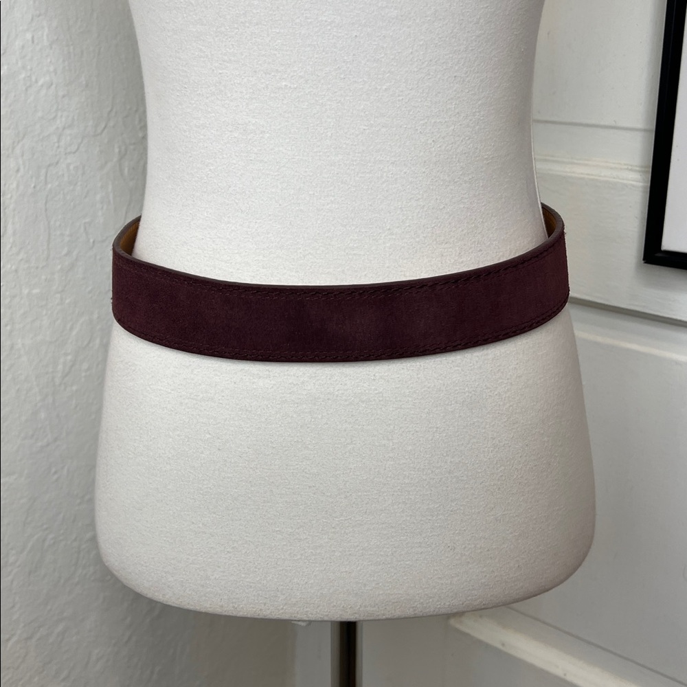 Lauren Ralph Lauren Eggplant Colored Suede Belt w/Brass Buckle Size S - Picture 4 of 10